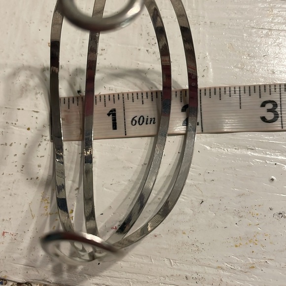 8” titanium plated four layer abstract open cuff bracelet - Picture 11 of 12